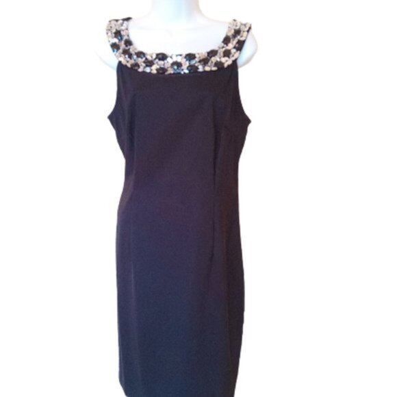 Bejeweled Little Black Dress Size 12 - Picture 1 of 6